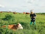 Mikrobiota - tajny sojusznik czy ukryty wróg? Dziecko w polu z krowami