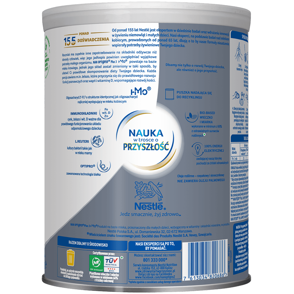 opakowanie  produktu na bazie mleka NAN OPTIPRO® Plus 3 HMO