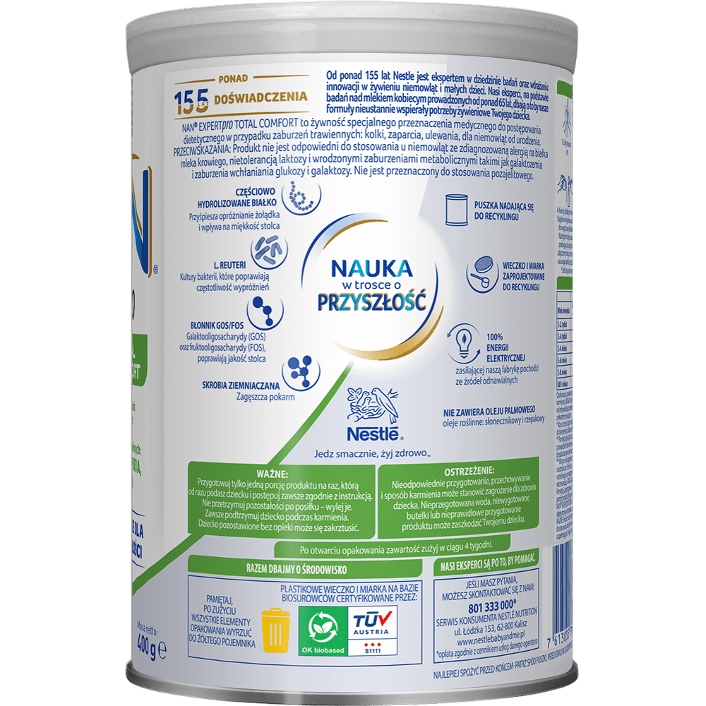 opakowanie NAN EXPERTPRO TOTAL COMFORT kolki, zaparcia, ulewania