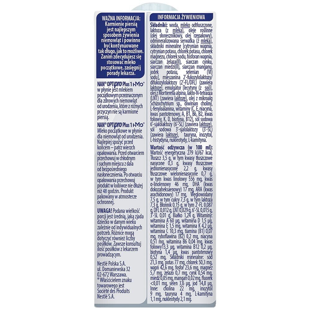 NAN® OPTIPRO® Plus 1 HMO w płynie 200 ml