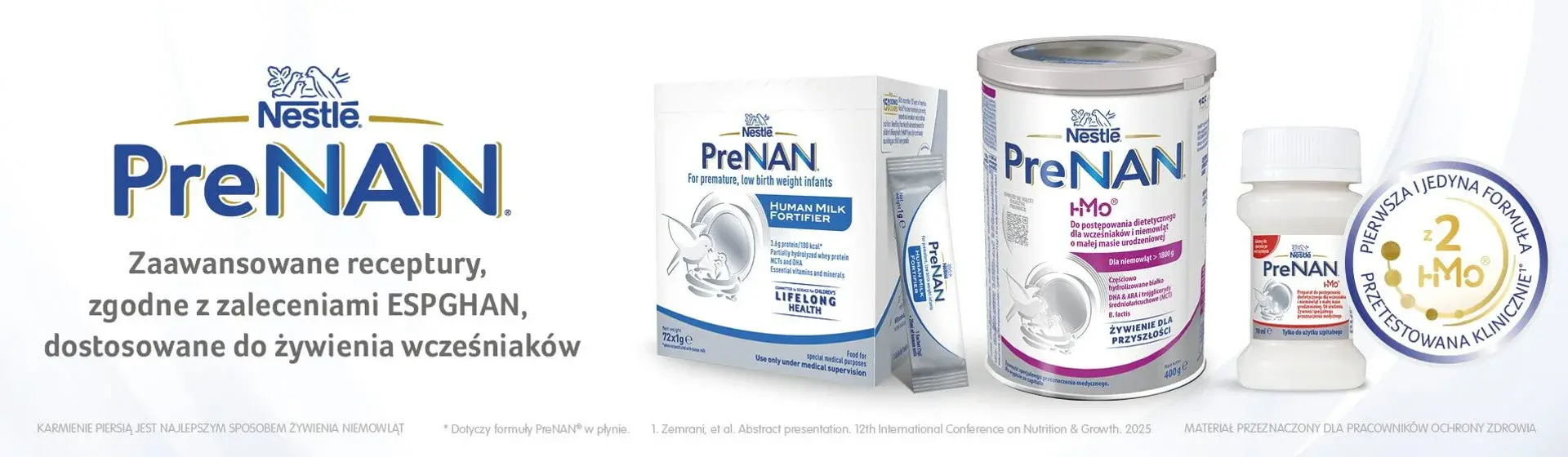 baner z produktami PRENAN do żywienia wcześniaków